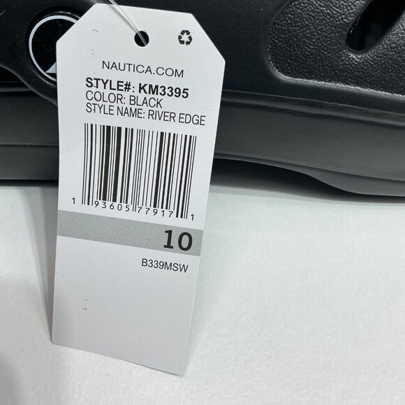 Nautica Shoes Mens Size 10 Black River Edge Slip On Clog Comfort Sandals Water - Picture 4 of 7